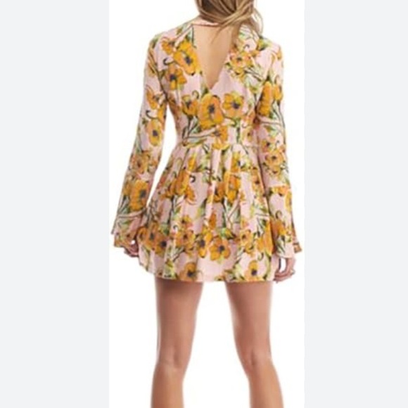 Free People Tegan Printed Floral Pleated Dress‎ Size 4 - Picture 2 of 12